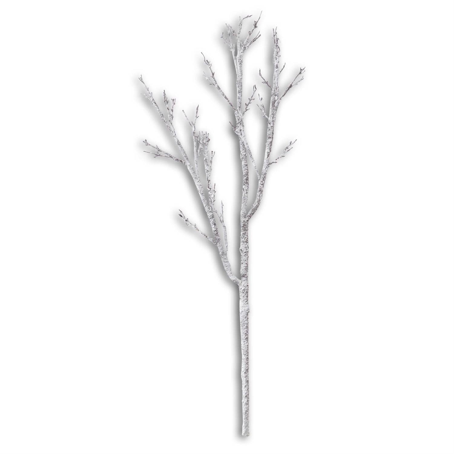 47-inch snowy branch decor made with paper iron wire in a natural white finish.