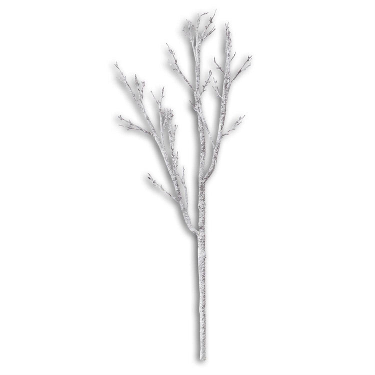 47-inch snowy branch decor made with paper iron wire in a natural white finish.