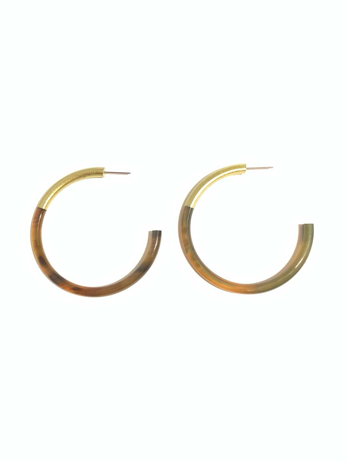 Med LIZ hoop earrings in a gold-tone finish with an oval silhouette.