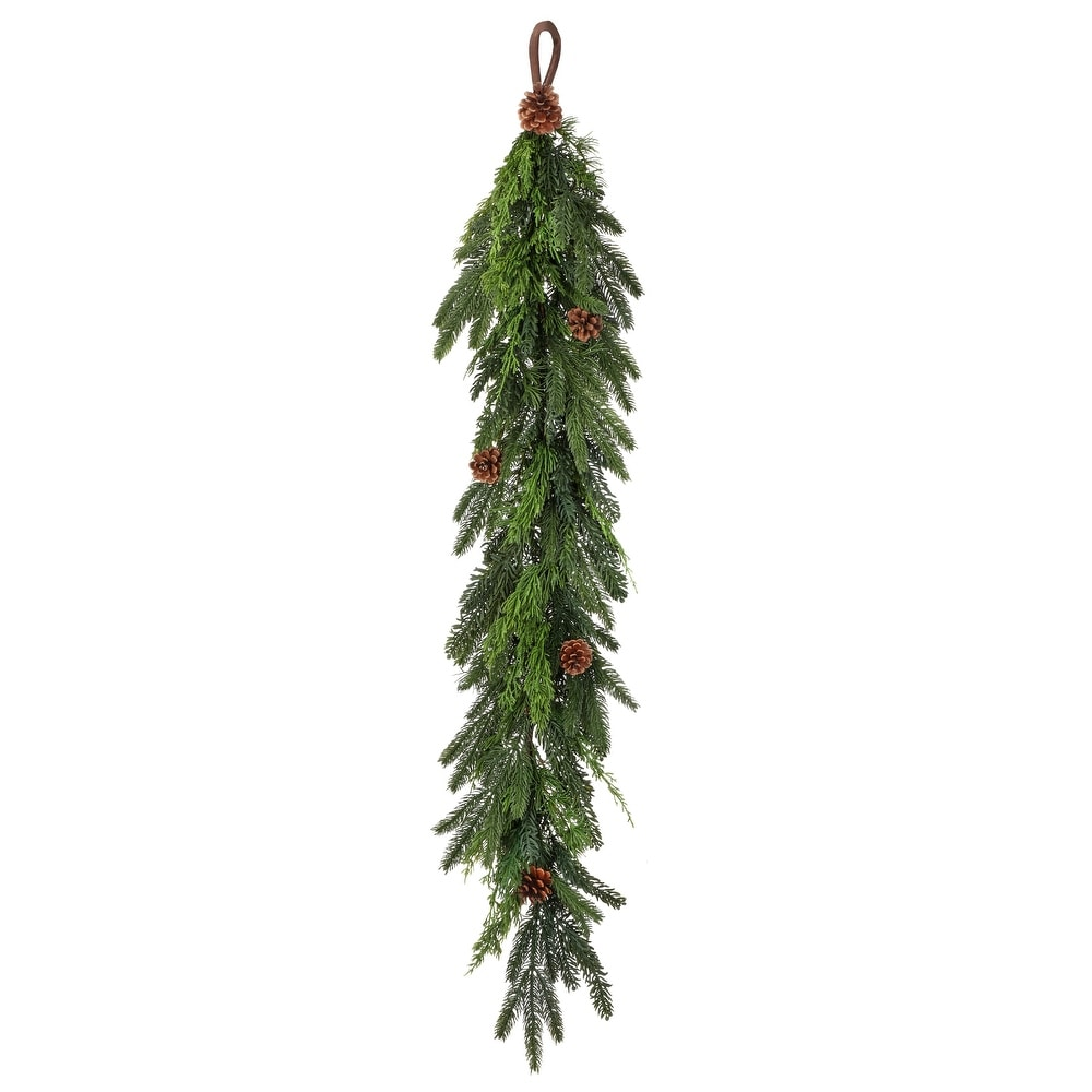 48" Real Touch Cedar/Spruce Cone Garland