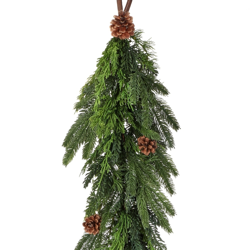 48" Real Touch Cedar/Spruce Cone Garland