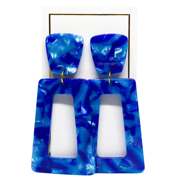 Kennedy resin earrings with stainless steel posts in a glossy finish.