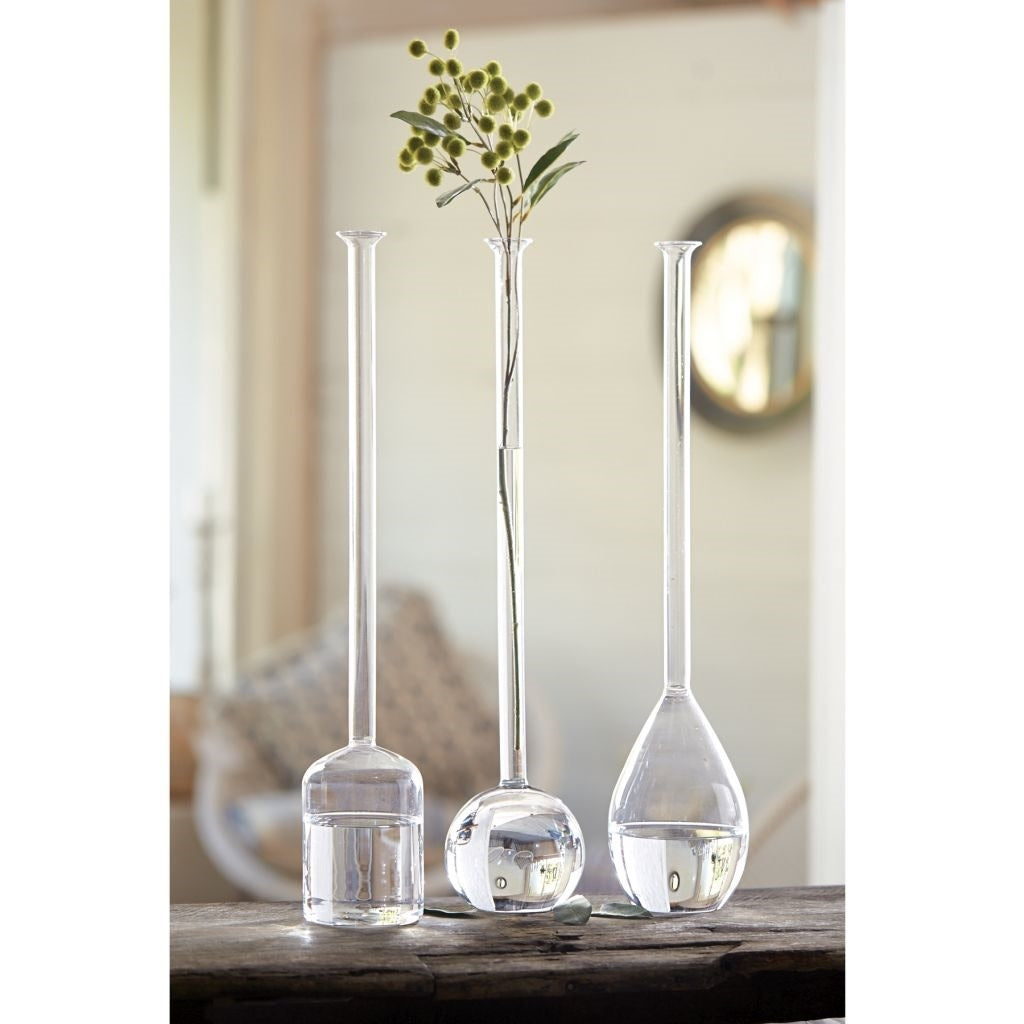 TEARDROP -LONG NECK GLASS VASE