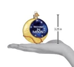 3.25-inch Lasso the Moon ornament featuring a crescent moon silhouette wrapped by a lasso design.