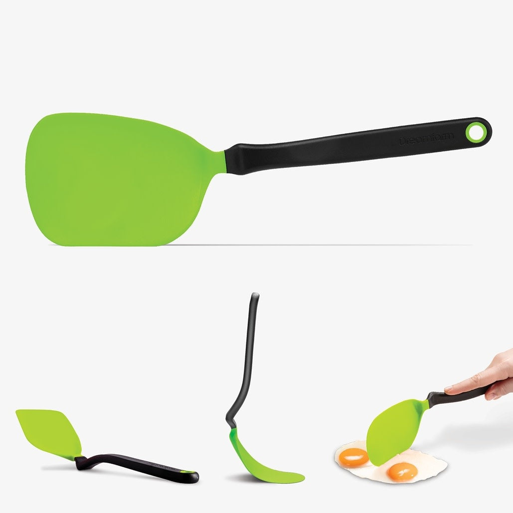 Chopula spatula with thin flexible nylon head in black.