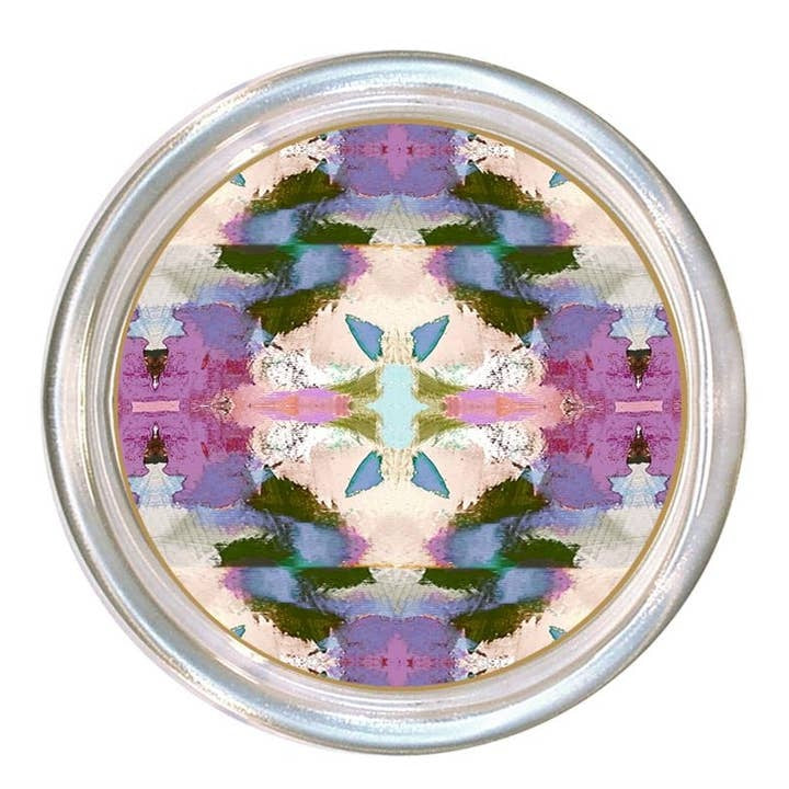Glass coaster with a high rim and black velvet back