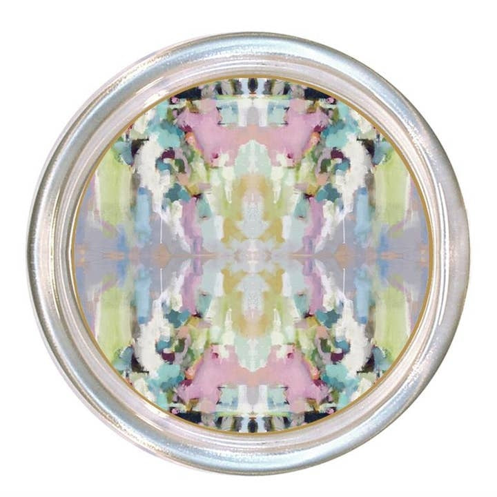 Glass coaster with a high rim and black velvet back
