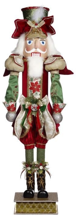 Traditional nutcracker figurine with a classic soldier silhouette in dark wood finish.