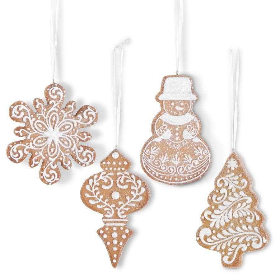 Brown resin gingerbread ornament with glitter accents