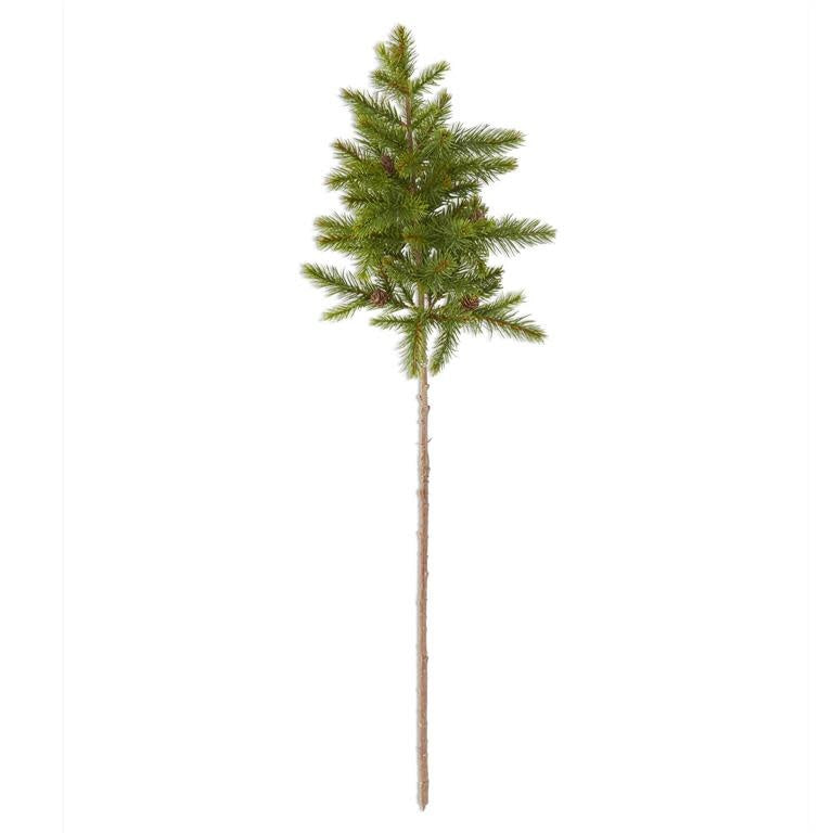 33-inch artificial pine tree stem featuring green needles and small decorative pinecones.