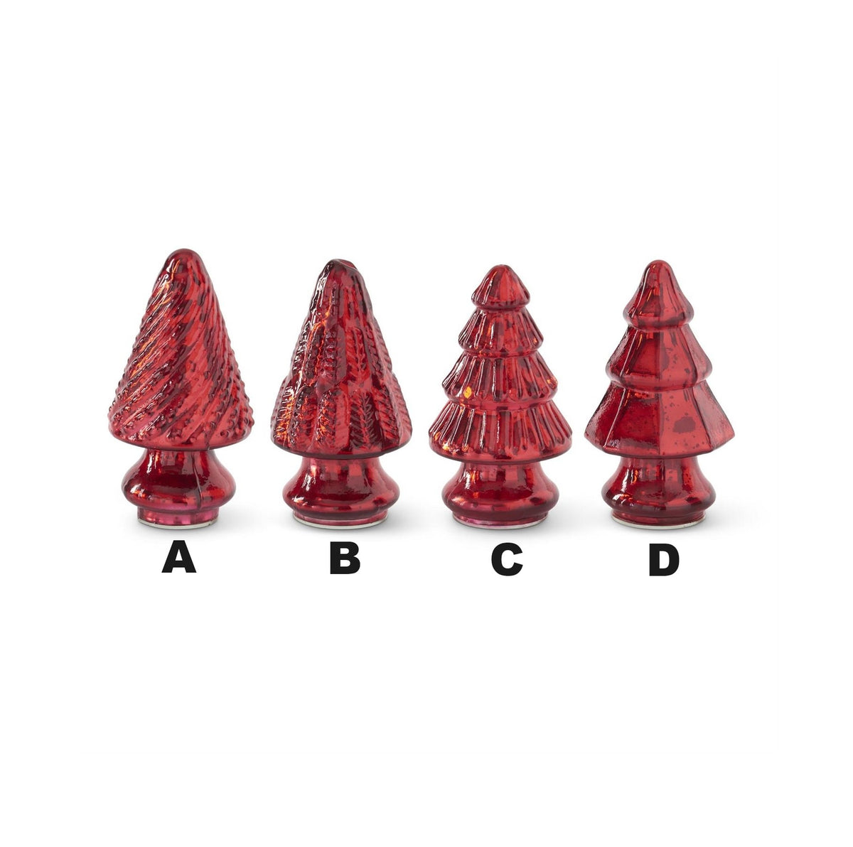 Mini glass Christmas tree with a mercury finish in silver