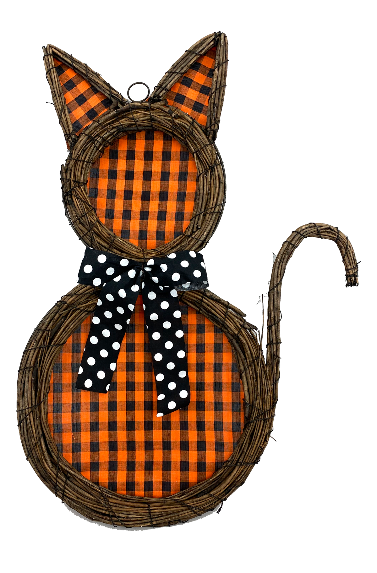 Plaid Cat Form wall art featuring a detailed plaid pattern in black and white with an abstract cat silhouette.
