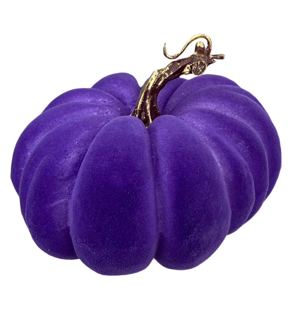 Hot pink flocked pumpkin home decor item with a textured matte finish.