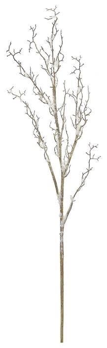 A single 58-inch artificial snow twig branch with a white frosted finish and natural curved silhouette.