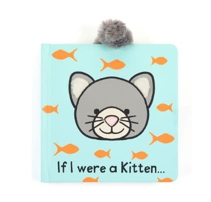 Chunky board book with a dark grey tail cover featuring vibrant kitten illustrations.