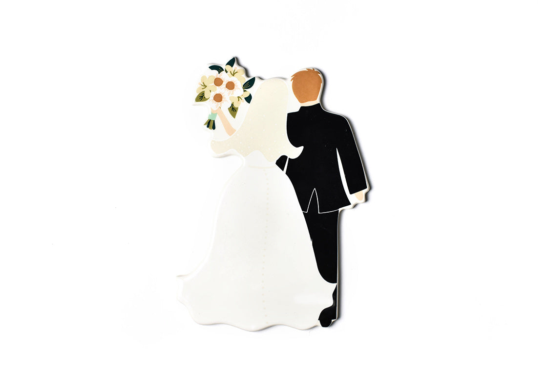 Ceramic Bride Groom Mini Attachment with hook and loop fasteners in white