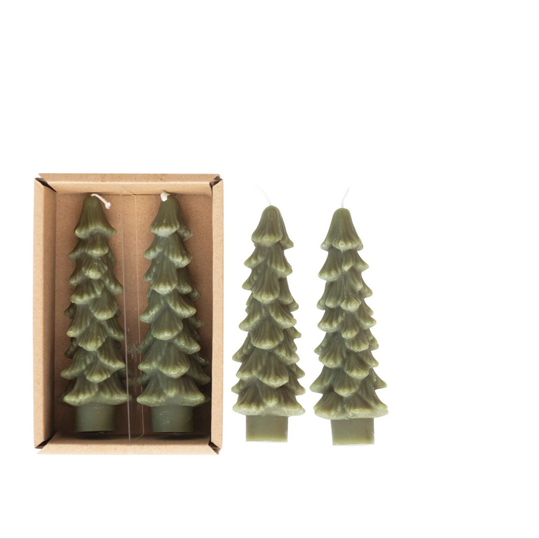 5"H Unscented Tree Shaped Taper Candles