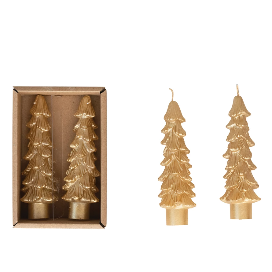 5"H Unscented Tree Shaped Taper Candles