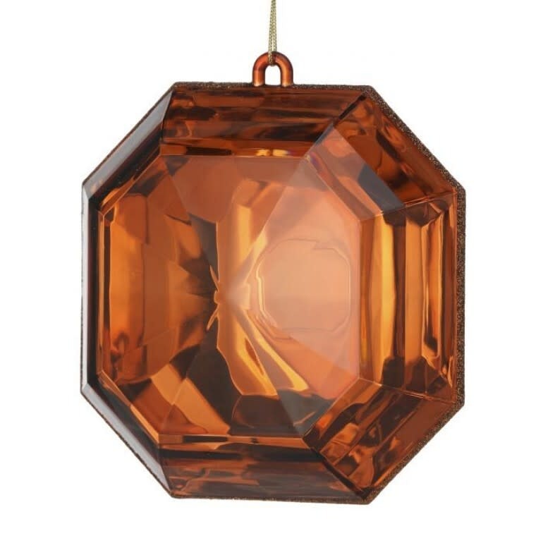6-inch square acrylic ornament with a copper-colored precious gem center.