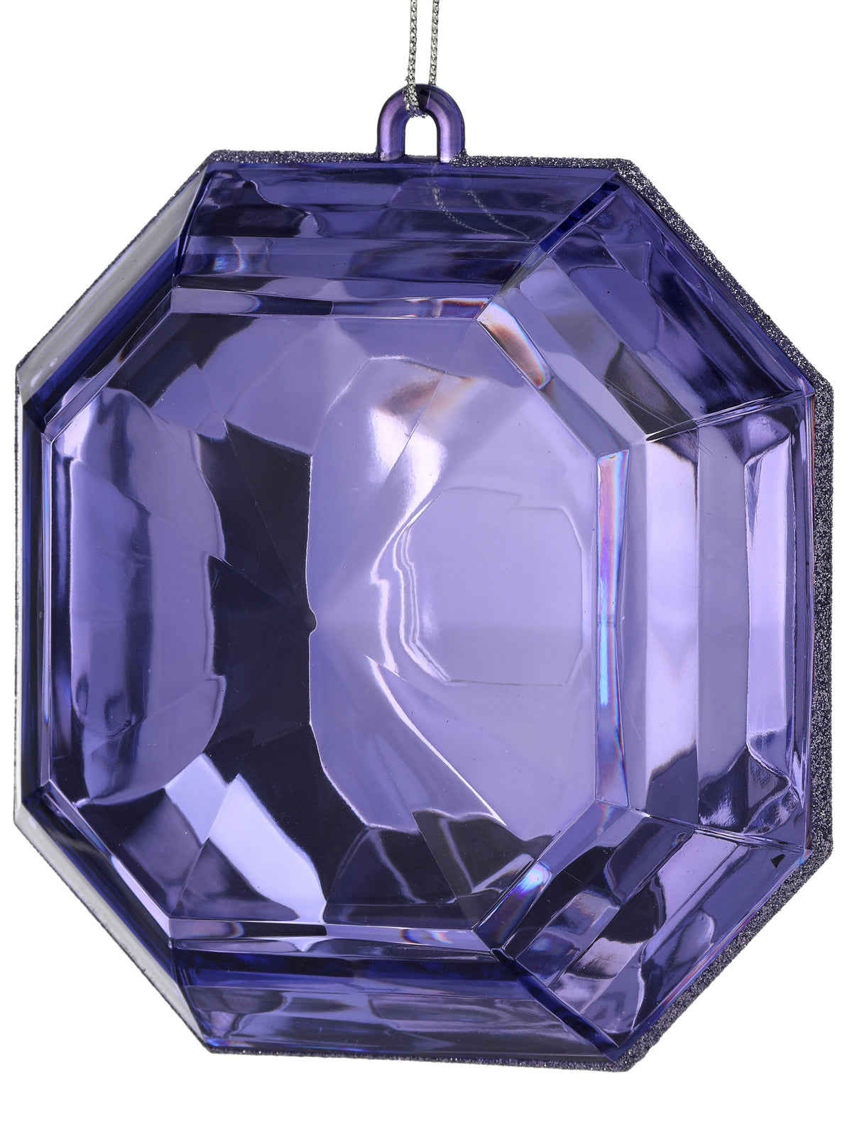 6-inch square acrylic ornament with a midnight purple precious gem center.