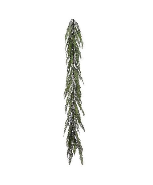 6-foot green cedar garland with wire backing