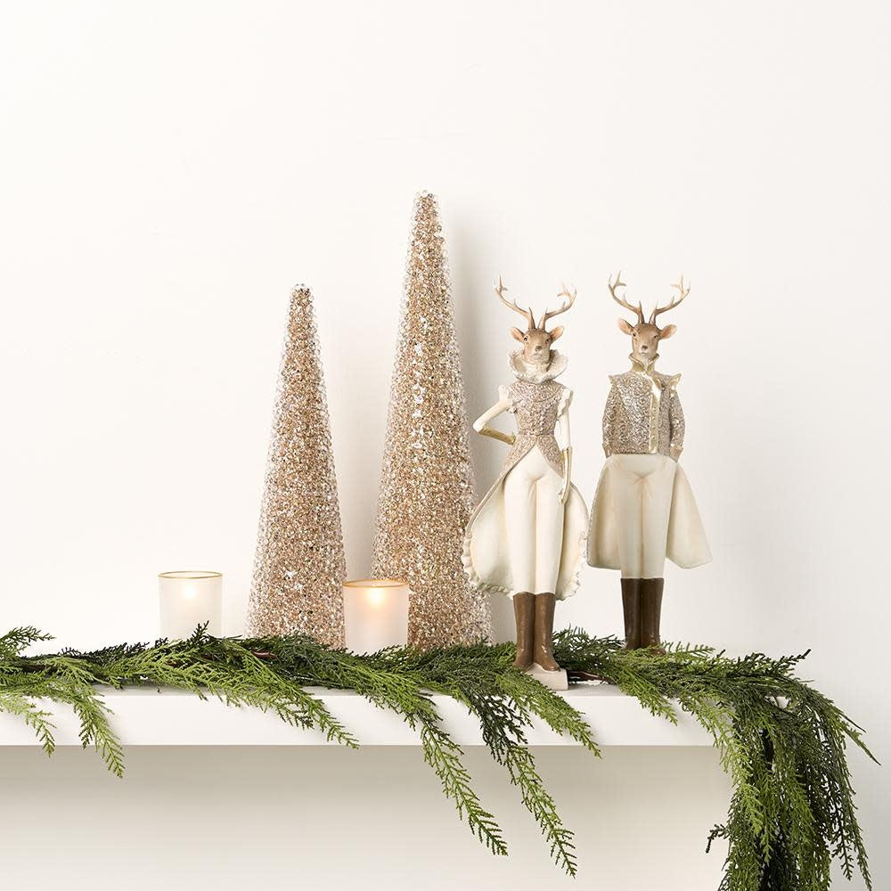 6-foot green cedar garland with wire backing for holiday table decor