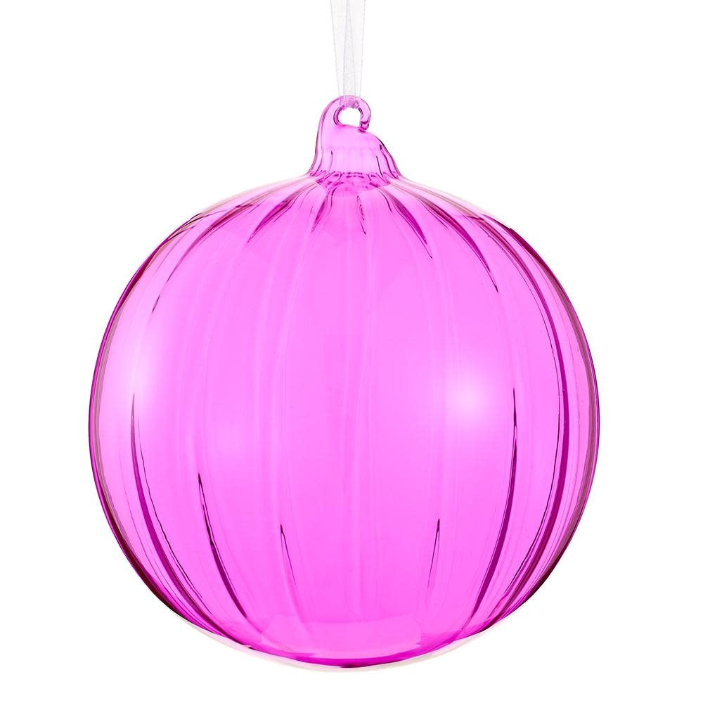 6-inch clear glass ball ornament with smooth spherical shape