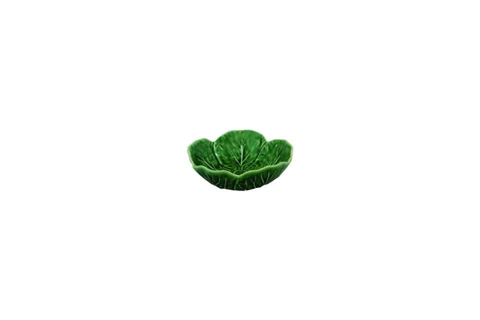 Green cabbage-shaped dessert bowl with intricate detailing