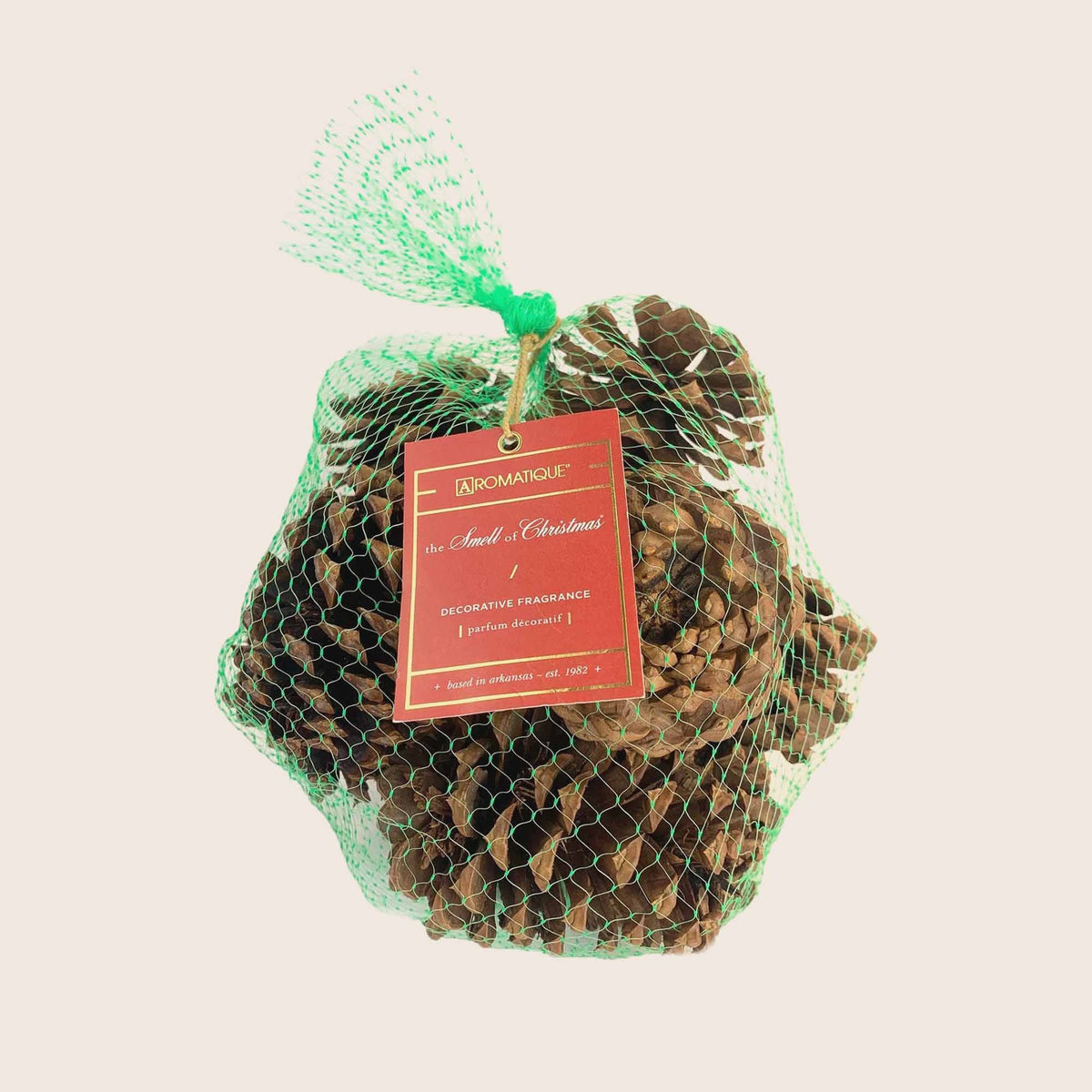 6 oz bag containing nine natural pinecones with citrus and spice scented botanicals.