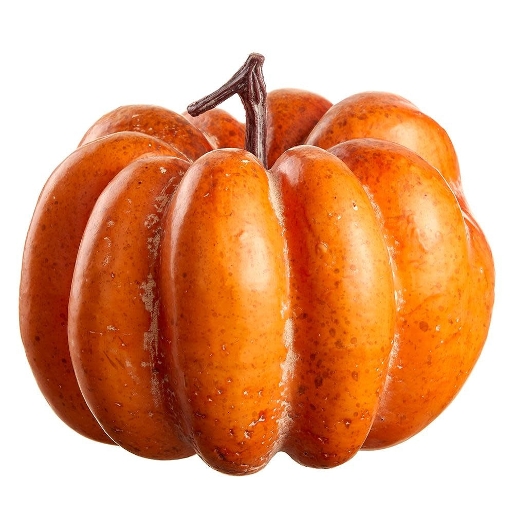 6.25-inch orange plastic pumpkin with a classic round silhouette.