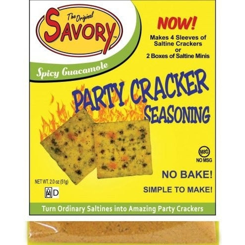 Savory Seasoning spice blend in a clear jar with a white lid.