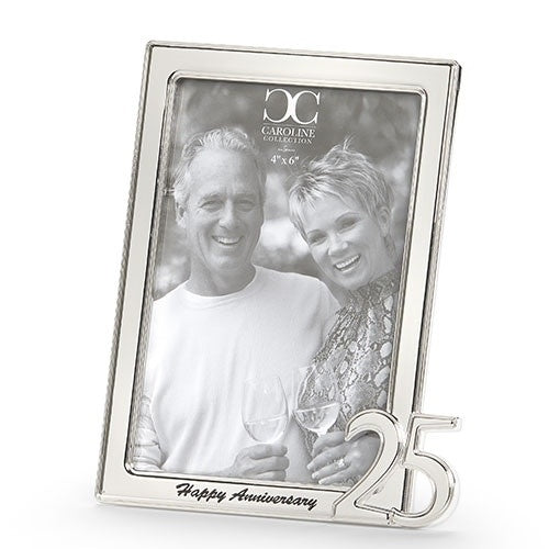 6.75-inch black frame with gold '25th Anniversary' text and decorative border