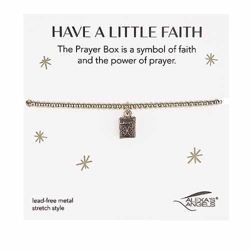 Stretch bracelet in gold finish with a small cross charm