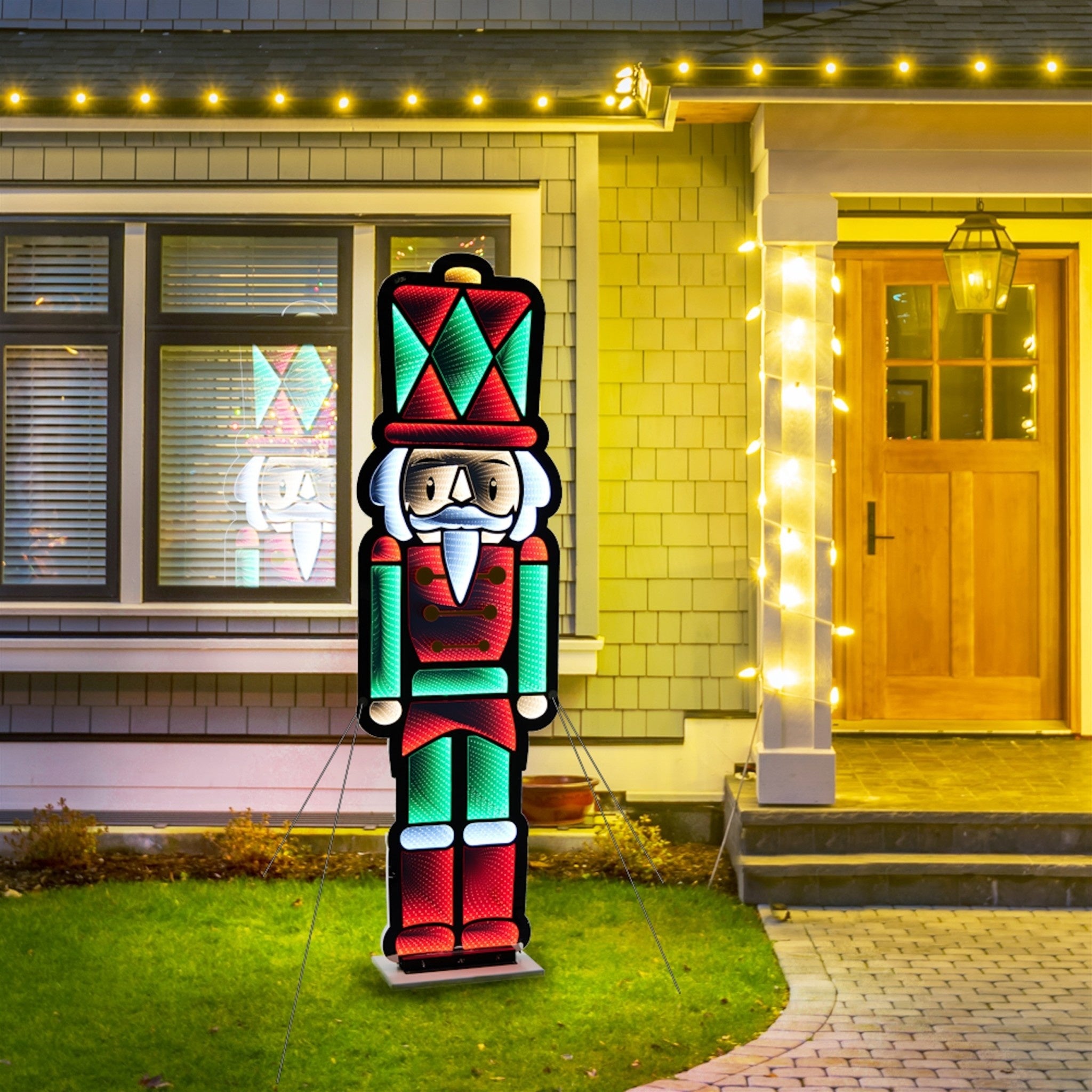 70-inch tall Soldier Infinity Light acrylic UL plug with clear material.