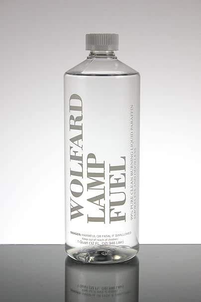 Wolfard clear lamp oil in a quart bottle with cap