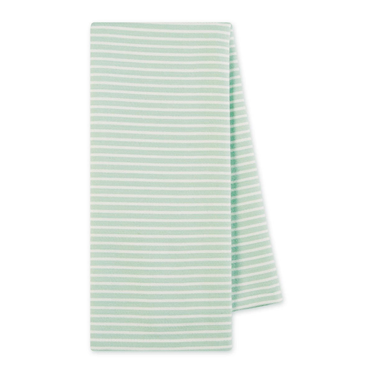 Spring-themed dishtowels with twisted rope ties and floral motifs on a light background.