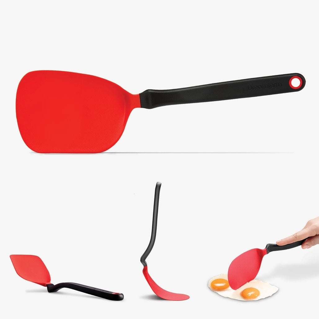 Chopula spatula with thin flexible nylon head in black.