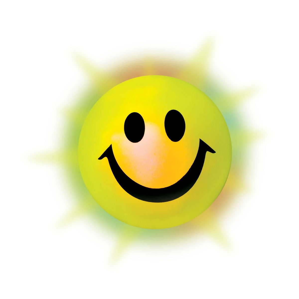 Toysmith Light Up Happy Ball with multicolored flashing lights on a white background