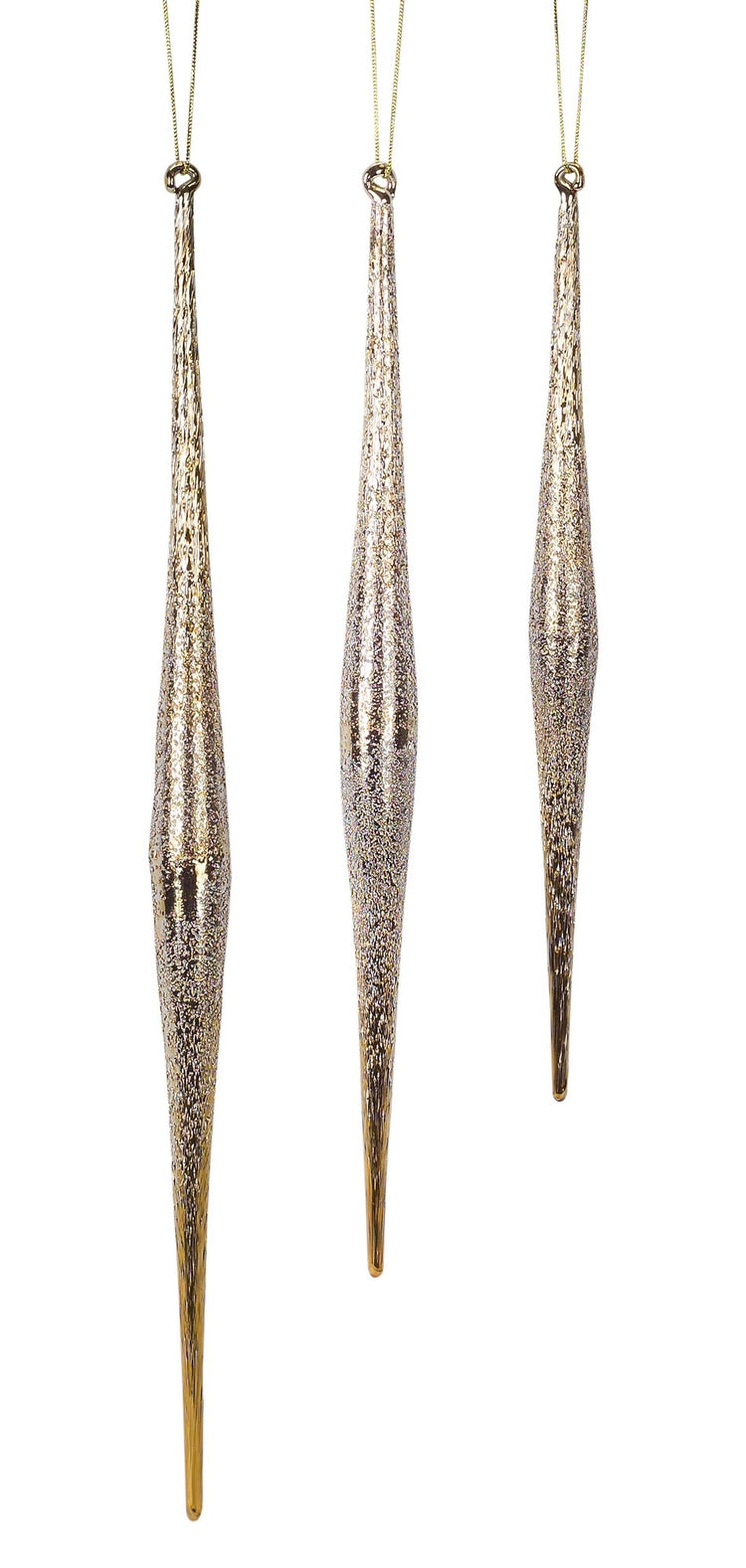 Glass icicle decoration in clear with a delicate winter shape