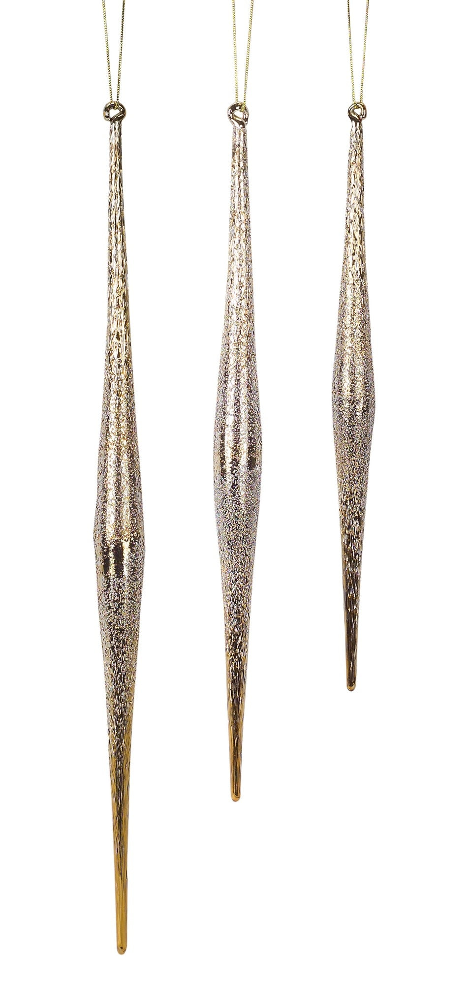 Glass icicle decoration in clear with a delicate winter shape