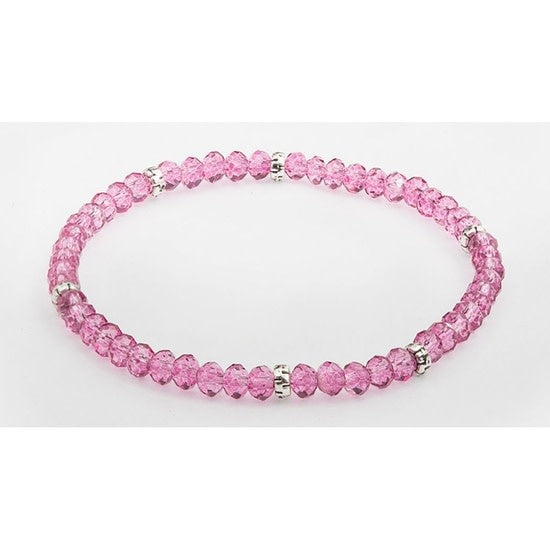 Silver crystal mini bracelet with a delicate chain link design