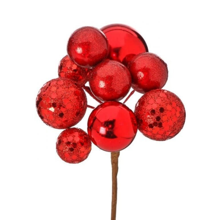 Eight-inch sequin mixed ball pick with red vacuum plate base