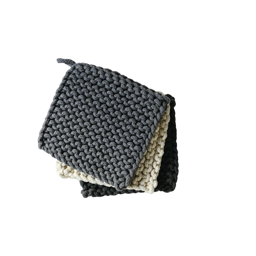 Grey Crochet Pot Pad