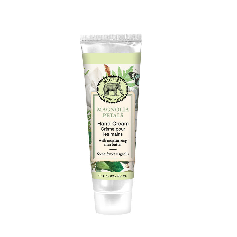 Mini tube hand cream in Honey Almond scent with shea butter.