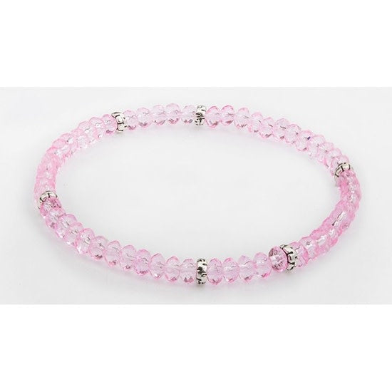 Silver crystal mini bracelet with accent stones on a chain link band
