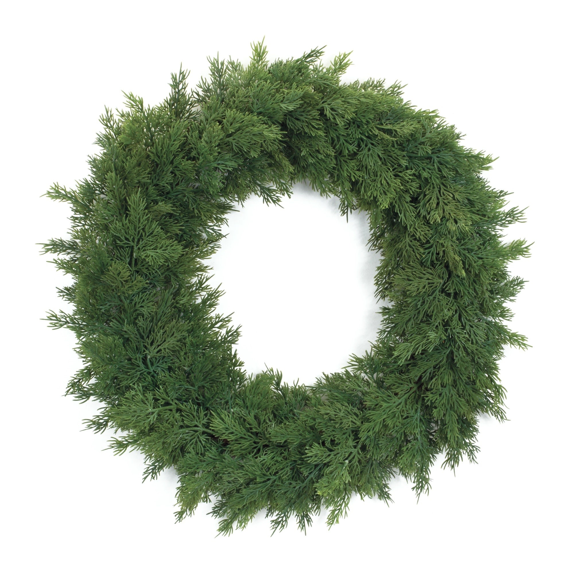 Round cedar wreath with natural brown finish