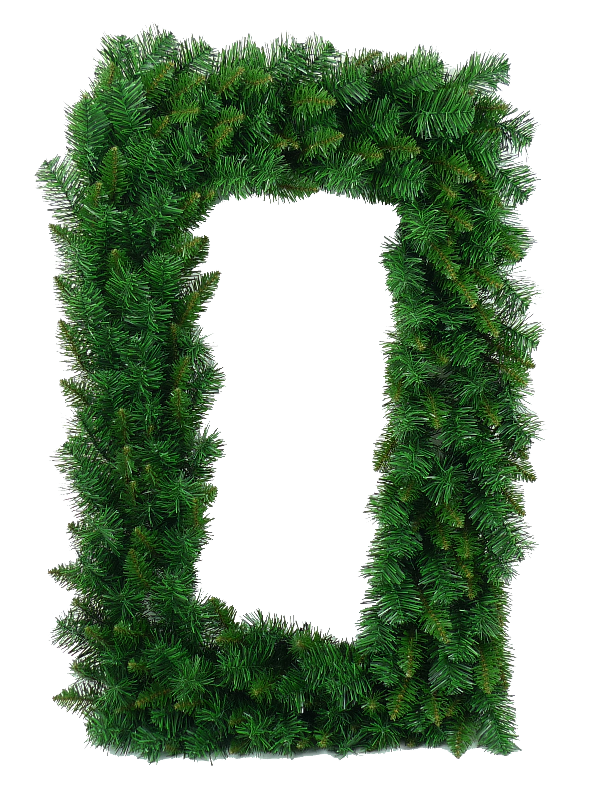 Vermont Pine rectangle wreath featuring natural green pine branches arranged in a flat silhouette.