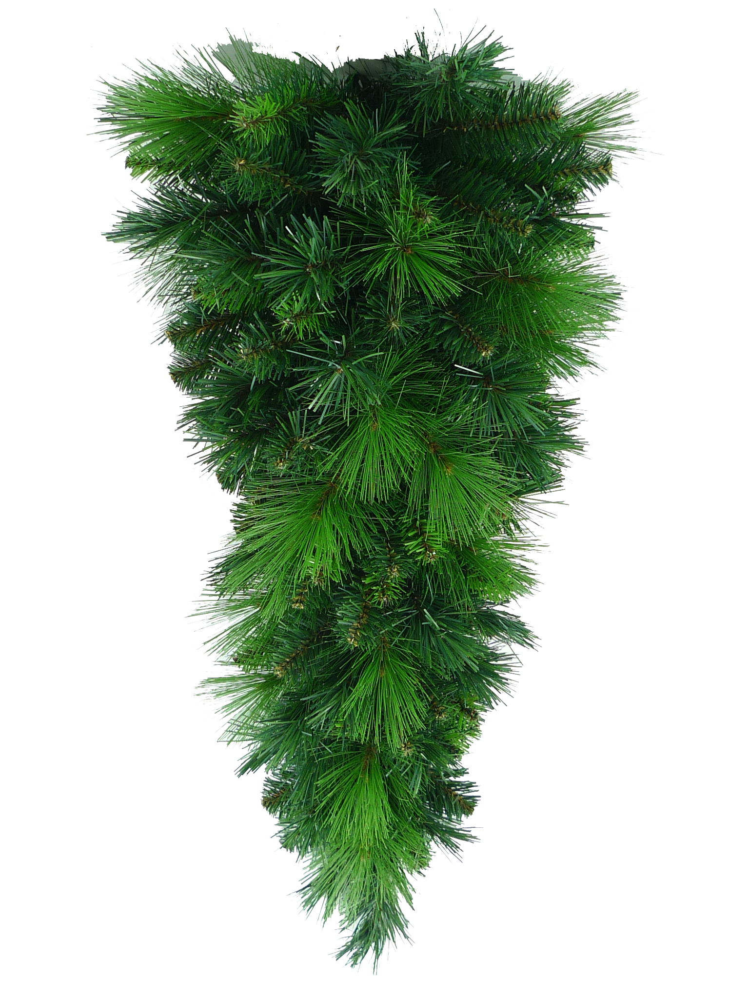 32-inch Vermont Pine teardrop-shaped artificial Christmas swag with 100 green pine needle tips.