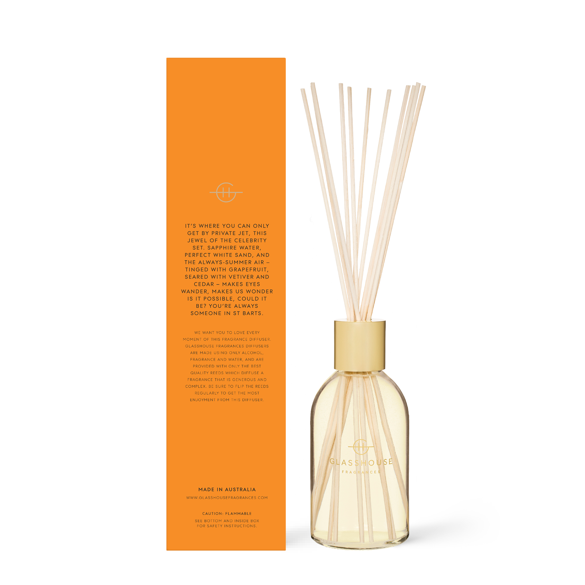 Bronze glass diffuser bottle with reeds inside