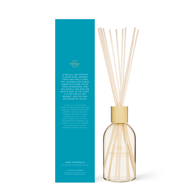 Midnight in Milan diffuser bottle with rose fragrance notes